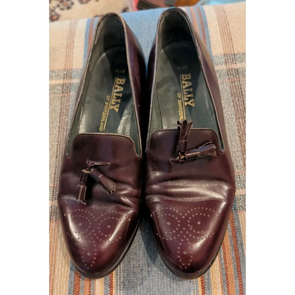 Bally Of Switzerland Men's Brown Leather Shoes Size 11D With Tassels ALAN